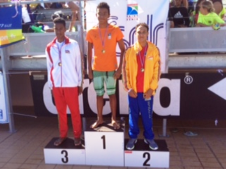 Tyler Fred (right) of the podium